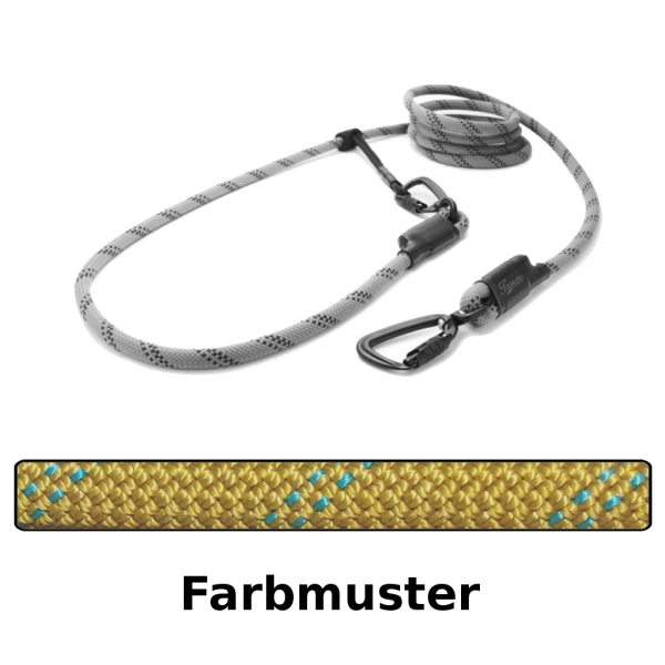 EASYLONG Hundeleine TWIST - L - 3m - khaki mit blauen Linien